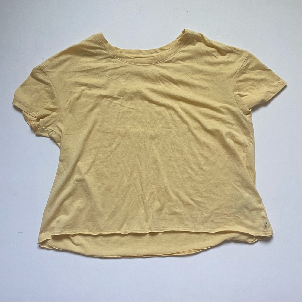 Roxy “See You At Sunset” Yellow Cropped Tee Size L - Picture 2 of 8